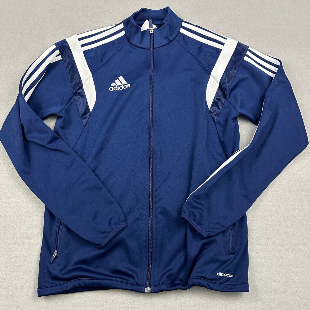 adidas Track Jacket Men Small Blue Tiro Climacool Full Zip Warm Up Pockets S